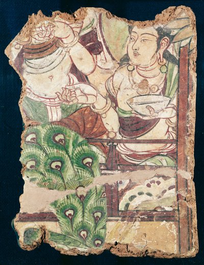 Fragment Depicting a Buddhist Paradise, from Duldur-Aqur, Xinjiang by Chinese School